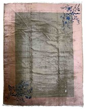 Handmade antique Art Deco Chinese rug 8.10&#39; x 11.6&#39; (273cm x 353cm) 1920s - £6,027.14 GBP