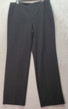 Talbots Heritage Pants Womens Size 14 Black Dark Wash Stretch Cotton Side Zipper - £18.04 GBP