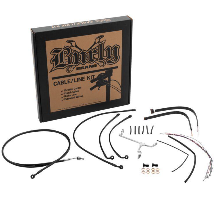 Burly Cable and Brake Line Kits 16in. Gorilla Bars Black B30-1177 - $333.95