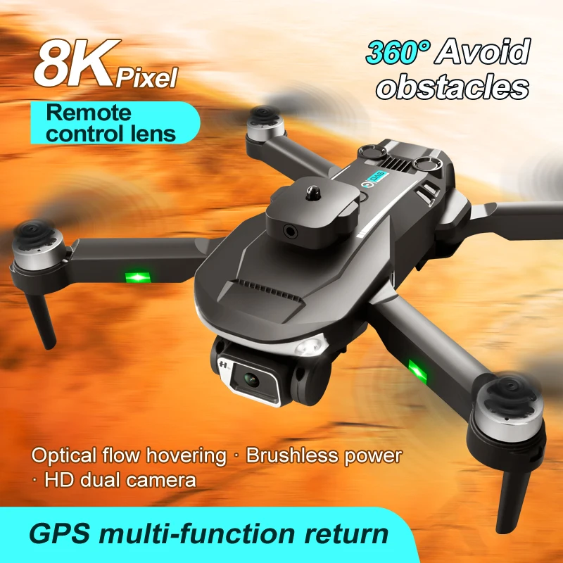 LU20 Newest RC Max Brushless 8K HD Dual Camera GPS Drone 360 Obstacle Avoidance - £74.43 GBP+