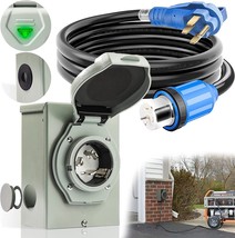 50 Amp 25FT Generator Cord and Waterproof Power Inlet Box Combo Kit ETL Listed - £143.89 GBP