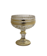 Elegant Glass Pedestal Candy Dish With Gold Embellishment Hand Made Gift... - £17.84 GBP