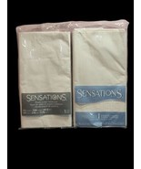 Set of 2 Plastic Lined Tablecovers White 54&quot; x 108&quot; by Sensations - £8.55 GBP