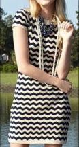 Lilly Pulitzer Short Sleeve Zigzag Metallic Knit Dress (Size Xs) - £39.83 GBP