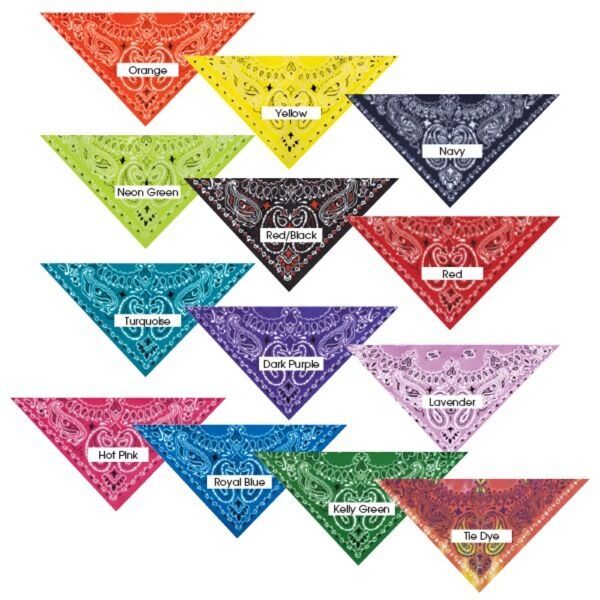Traditional Paisley Dog Pet Bandana 22" Square Tie Dye or 13 Colors To Choose