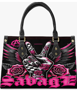 Savage Vibes | Rocker Tattoo Art Handbag | Long Strap and Inner Bag | Fr... - $63.12 CAD