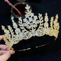 Queen Crown Bridal Crown Wedding Headdress Princess Birthday Gift Crystal Hair A - £93.20 GBP