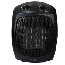 Vie Air 1500W Portable 2-Settings Office Black Ceramic Heater with Adjustable T - £56.75 GBP