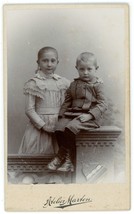 CIRCA 1870&#39;S CDV Affectionate Boy &amp; Girl Siblings?  A. Marten Bockenem, Germany - £7.46 GBP