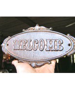 Cast Iron Victorian Style WELCOME Plaque Sign Wall or Door Decor Indoor ... - $20.34 CAD
