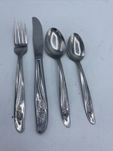 Oneida Silver Roseanne (Stainless) 4-Piece Place Setting Knife, Fork & 2 Spoons - $29.69