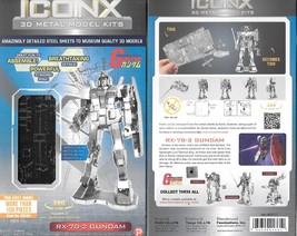 Mobile Suit Gundam RX-78-2 Metal Earth Iconx 3D Steel Model Kit New Sealed - £20.00 GBP