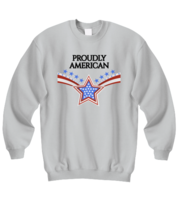 Independence Day Sweatshirt Proudly American Ash-SS - £20.40 GBP