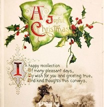 1900s Greeting Card Postcard Joyful Christmas Winter Scene Farm Poem E83B - $19.99