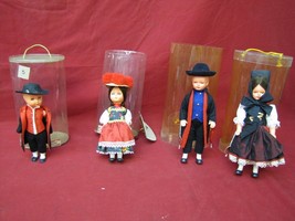 Vintage Set of 4 Assorted Schneider Trachten Dolls Germany  - £39.46 GBP