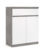 Concrete Grey White High Gloss Sideboard Storage Cabinet Unit 1 Drawer 2... - £225.22 GBP