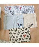 ChickenThemed Placemats Set Of 5 Farmhouse Style Tapestry Linen Parks De... - $15.84