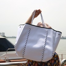 Capacity tote bag solid color women shoulder bags waterproof lady handbags summer beach thumb200