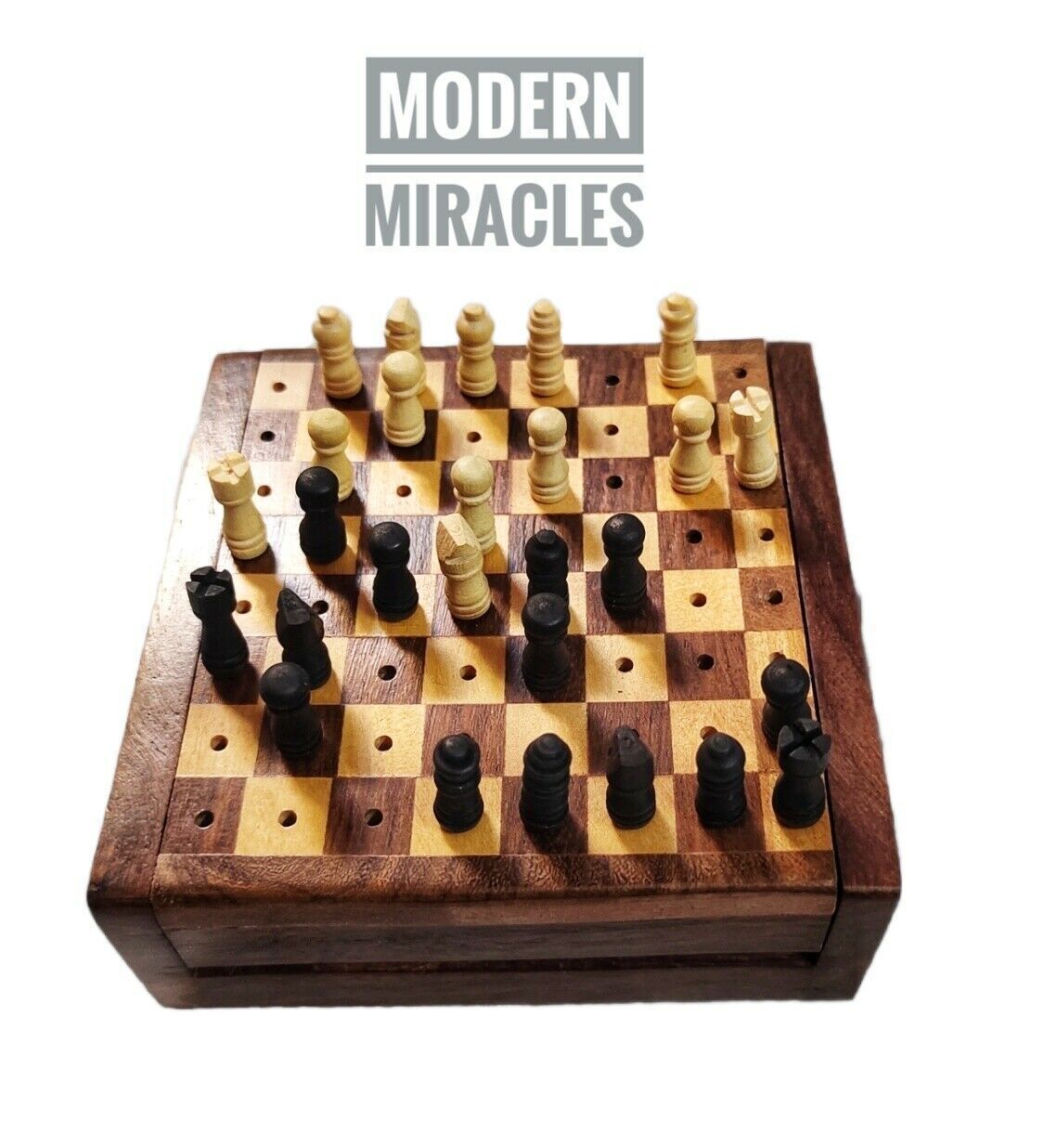 Primary image for Mini scacchi in legno fatti a mano fatti a mano Set di scacchi da viaggio...