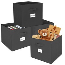 13X13X13 Storage Cube Bins 4 Pack, Collapsible Fabric Storage Cubes With Fabric  - £32.01 GBP