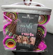 Conair Curls Magnetic Rollers Smooth Curls & Volume 75 Piece With Clips And Comb - $14.73
