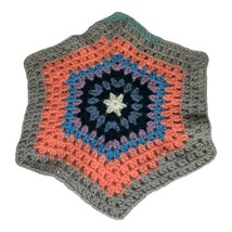 Vintage Large Serving Dish Trivet Crochet potholder hot pad handmade 15x12 - £14.92 GBP