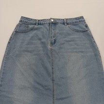 Allegra K Women's Denim Skirt Straight & Pencil Back Slit Blue Size XL image 12