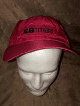 Vintage Eddie Bauer EBTEK red hat drawstring back Nylon 1990s - £11.70 GBP