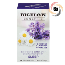 6x Boxes Bigelow Benefits Sleep Chamomile &amp; Lavender Tea | 18 Bags Each | 1.06oz - £25.52 GBP