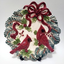 Serving Plate Christmas 10 in Platter Tray Make The Season Bright Cardinals - $20.57