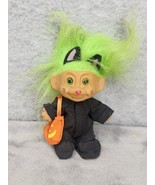 Vintage RARE 3&quot; Russ Black Cat Trick or Treater Troll With Ears - £10.65 GBP