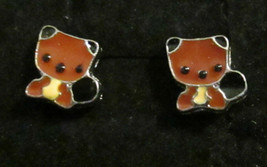 Brown Puppy Dog Enamel Earrings ( No Backs ) Small ( 0.5&quot; ) Cute Niche Anime - £5.50 GBP