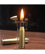 Bullet Shape Kerosene Lighter, Keychain Ignitor for Military Fans (Without Fuel) - $17.95