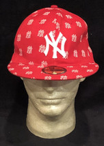 New York Yankees Red Monogram MLB New Era 59FIFTY Sz 7 1/4 Fitted Cap Pr... - £27.24 GBP