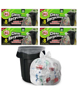 32Ct Clear 30 Gallon Recycling Large Trash Bags Garbage Disposable Heavy... - $40.99