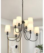Mieloxiy 8 Light Modern Black Metal Linen Chandelier E12 Bulbs Not Included - €46,92 EUR Mieloxiy 8 Light Modern Black Metal Linen Chandelier E12 Bulbs Not Included - €46,92 EUR