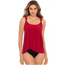 Miraclesuit Razzle Dazzle Underwire Asymmetrical Tankini Top Size 14 Red... - £59.14 GBP