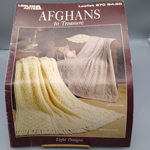 Vintage Craft Patterns, Afghans to Treasure, 8 Designs to Aran Knit and ... - $14.52