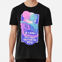 Pink And Purple Skeleton Lovers If I Had Feelings Theyd Be For You T-Shirt - £17.60 GBP