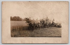 RPPC Farming Scene Farmer Horse Team Plowing in Action c1910 Postcard G21 - £11.98 GBP