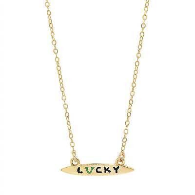 Jessica Elliot women's enamel small surfboard necklace - lucky in Gold - size
