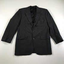 Vintage Brooks Brothers Blazer Mens 42 Charcoal Gray Two Button Wool - $46.74