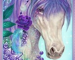 24&quot; X 44&quot; Panel Horses Whimsical Gypsy Violet Kids Cotton Fabric Panel D... - $10.63