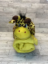 Giraffe Lovey Soft Plush Stuffed Animal Toy +Throw Blanket~2PC Set~Yellow Fleece - £7.46 GBP