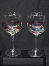 ARTLAND 8&quot; Crystal Red Wine Glass HELIOS Stained Glass Mosaic - Pair Of 2 - $32.98