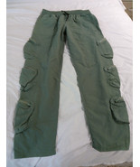 BoohooMan Front 3D Multi Pocket Cargo Sweatpant Joggers L Green - $14.01