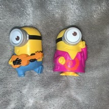 Lot of 2 Despicable Me Minions McDonald&#39;s Happy Meal Toy Figures Used - £7.90 GBP