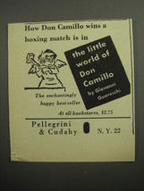 1951 Pellegrini &amp; Cudahy Book Ad - The Little World of Don Camillo - $18.49