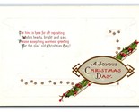 Joyous Christmas Day Minimal Arts and Crafts UNP Embossed Postcard U11 - $3.02