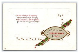Joyous Christmas Day Minimal Arts and Crafts UNP Embossed Postcard U11 - £2.41 GBP